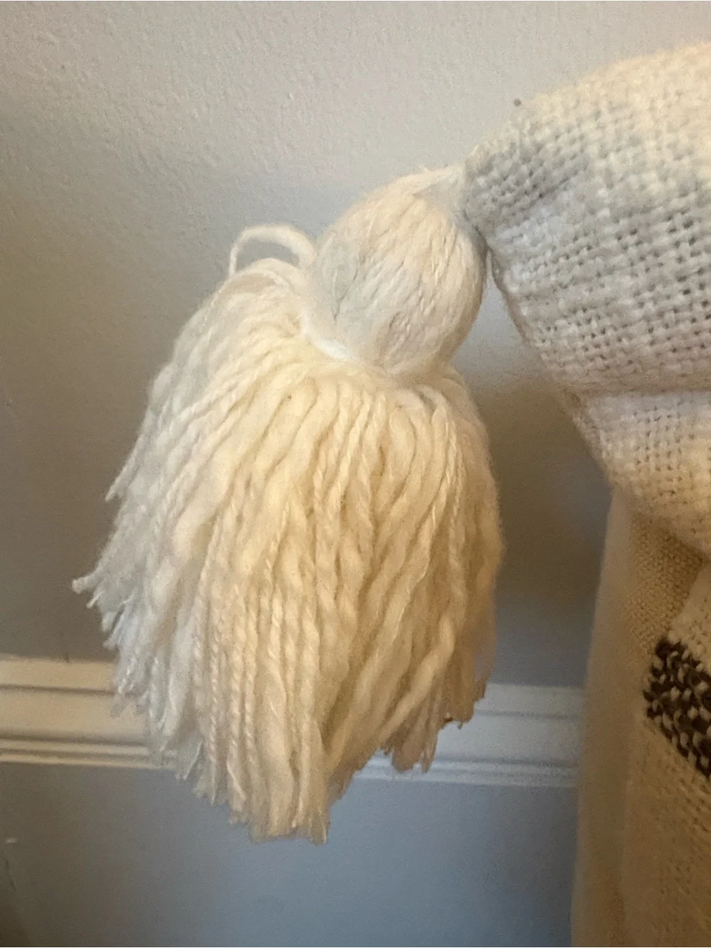 Hearth & Hand Decorative Plaid Tassel Pillow 24”x24”